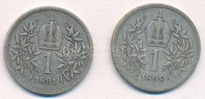 Ausztria 1895-1898. 1K Ag "Ferenc József" (2xklf) T:3 Austria 1895-1898. 1 Corona Ag "...