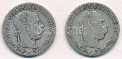 Ausztria 1900-1902. 1K Ag Ferenc József (2xklf) T:3 Austria 1900-1902. 1 Corona Ag Franz Joseph (2xdiff) C:F