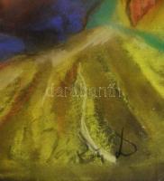 Jándi jelzéssel: Orgia. pasztell, papír, üvegezett keretben, 35×53 cm