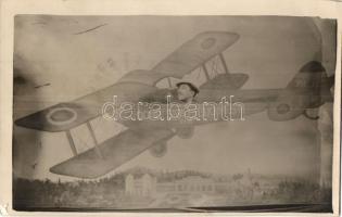 1938 Vízakna-Bukarest, Ocna Sibiu-Bucuresti; repülőgépes montázs / airplane montage (EK)