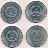 NDK 1971-1972. 20M Cu-Ni (4xklf) T:1-,2 
GDR 1971-1972. 20 Mark Cu-Ni (4xdiff) C:AU,XF