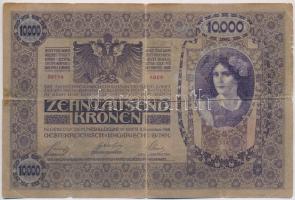 1918. 10.000K piros "MAGYARORSZÁG" felülbélyegzéssel T:III-,IV
Adamo K40