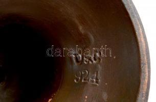 Jelzett Arany János mellszobor, festett kerámia, kopott, m: 20 cm