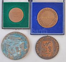 7db fém emlékérem kohászat témában, közte "25 éves a Nehézipari Műszaki Egyetem", "Ön...
