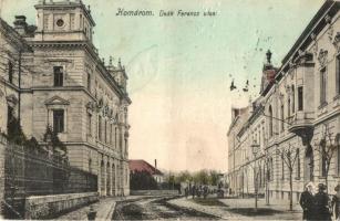 1913 Komárom, Komárnó; Deák Ferenc utca, Igazságügyi palota / street view, palace of justice (fa)