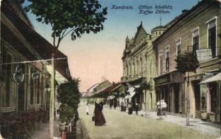 1921 Komárom, Komárno; Otthon kávéház, Schlesinger Péter, Steiner és Deutsch Adolf üzlete / cafe, shops