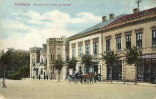 Komárom, Komárnó; Park, Tiszti pavilon, Pollák Lajos és Koczor Gyula üzlete / park, officers pavilion, shops (fa)
