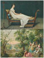 30 db régi használatlan Stengel litho művészlap nagyon szép állapotban / 30 pre-1945 unused Stengel ...