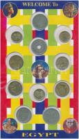Egyiptom ~1990. 11db-os szuvenír, mellette 17db bélyeg is T:2,2-
Egypt ~1990. 11pcs of coins in sou...