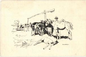 34 db régi grafikus képeslapok vegyesen; közte városképes lapok, folklór, humor, katonai motívumlapo...