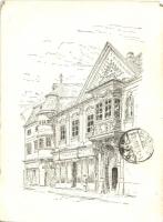 34 db régi grafikus képeslapok vegyesen; közte városképes lapok, folklór, humor, katonai motívumlapo...