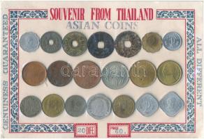 3db szuvenír fémpénz szett, benne Izrael, Thaiföld T:2-3
3pcs of souvenir coin sets, including Isra...