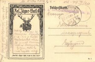 Das Ref.-Jäger-Batl. 4 am 10. Nov. 1915 / Osztrák-magyar határvadász alakulat tábori levelezőlapja, ...