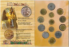 Egyiptom 12db-os szuvenír érme szett T:vegyes Egypt 12pcs of coins in souvenir set C:mixed
