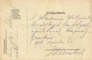 1916 Kevés volt a dohány felvétel. M. H. Dohány jöv. Elt. Osztrák-magyar tábori postai levelezőlap /...