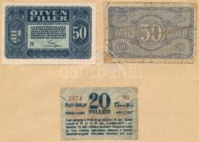 34db-os vegyes magyar és külföldi bankjegy és szükségpénz tétel, papír albumban T:vegyes