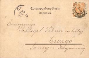 1899 Sarajevo, Quaipartie mt linken Ufer / quay, tram