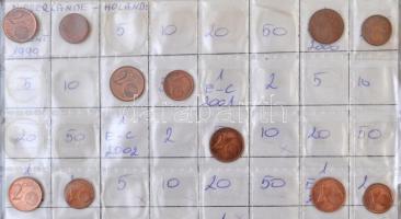 Vegyes: ~120db-os Euro cent gyűjtemény, albumba rendezve T:vegyes
Mixed: ~120pcs of Euro cents in f...