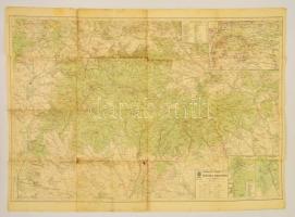 cca 1930 A Mátra hegység turista térképe 90x65 cm