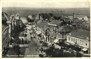 14 db régi magyar városképes lap; Kisbér, Nagykanizsa, Szolnok, stb. / 14 pre-1945 Hungarian town-view postcards