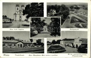 14 db régi magyar városképes lap; Kisbér, Nagykanizsa, Szolnok, stb. / 14 pre-1945 Hungarian town-vi...