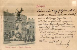 1898 Budapest I. Dísz tér, Honvéd-szobor, üzlet (kis szakadás / small tear)