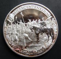 1996. "Millecentenárium" nagyalakú Ag emlékérem, 1000g! T:PP Csak 1000db! RRR!!! Eredeti d...