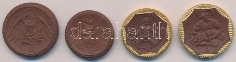 Német Birodalom / Weimari Köztársaság / Szászország 1920. 2M + 1921. 1M + 5M + 10M porcelán szükségp...