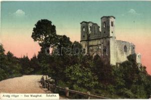 1918 Vágsziklás, Szkalka-Benedek, Skalka nad Váhom (Trencsénteplic); Vágvölgy. Apátsági romok / abbey ruins