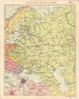 Oroszország háborús térképe, kihajtható képeslap / WWI era Russian war map, foldable postcard (EK)
