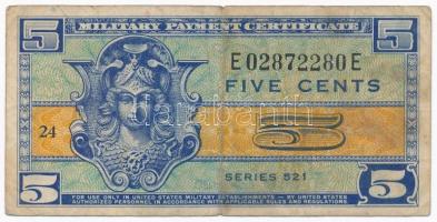 Amerikai Egyesült Államok / Katonai kiadás 1954-1958. 5c T:III,III- USA / Military Payment Certificate 1954-1958. 5 Cents C:F,VG