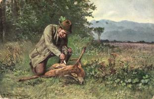 17 db régi állat és vadász motívumlap / 17 pre-1945 animal and hunter motive cards