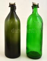 2 db régi Kristályvíz palack ( egyik feliratos), csatos zárral, jó állapotban, m: 30 cm (2×)