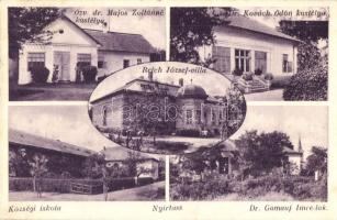 Nyírtass, Dr. Kovách Ödön kastélya, Reich József villa, Özv. dr. Majos Zoltánné kastélya, Községi iskola, Dr. Gamauf Imre lak (EK)