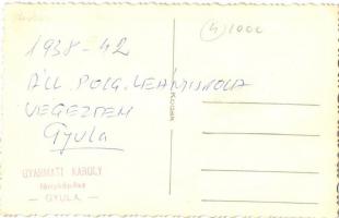 1942 Gyula, Áll. Polgári Leányiskola végzősei (1938-42) tanárokkal. Gyarmati Károly photo (EK)