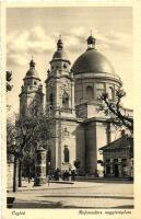 Cegléd - 3 db régi városképes lap: Hősök szobra, Evangélikus templom a Kossuth szoborral, Református...