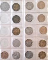 Franciaország 252db-os érmetétel az 1850-es évektől az Euró bevezetéséig, albumba rendszerezve T:veg...