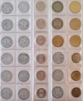 Franciaország 252db-os érmetétel az 1850-es évektől az Euró bevezetéséig, albumba rendszerezve T:veg...