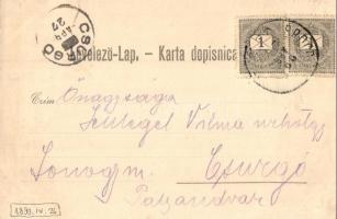 1899 Eszék, Osijek, Esseg; Kapuzinergasse / Kapucinus utca, H. Baumgarten üzlete, Georg Knittel kiad...