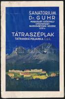 cca 1938 Tátraszéplak/Tatranská Polianka, Dr. Guhr szanatórium képes ismertetője