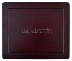 Fa éremtartó doboz 24 férőhellyel, 2db kivehető tálcával, használt, szép állapotban