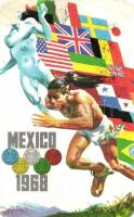 XIX Olympiad / 1968 Summer Olympics in Mexico City; sport advertisement card (felületi sérülés / surface damage)