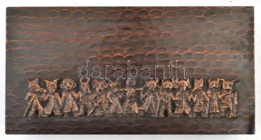 Iparművészeti Vállalatos réz doboz, jelzés nélkül, 20x10x3 cm