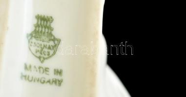 Zsolnay cinke pár, fehér mázas, jelzett, hibátlan, m:6 cm, h:9 cm