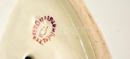 Bodrogkeresztúri mázas kerámia aranyfácán, kézzel festett, jelzett, hibátlan, m: 17 cm, h: 13 cm