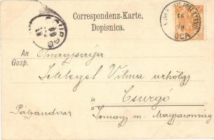 1899 Konjica, View with railway station (ázott sarkak / wet corners)