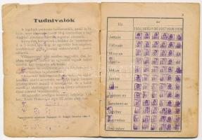 1910 a Magyar Királyi Posta-Altisztek Országos egyesületének tagsági könyve, alapszabállyal