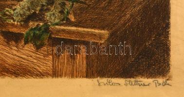 Stettner Béla (1928-1984): Orgonacsendélet. Színezett rézkarc, papír, jelzett, 33×23 cm