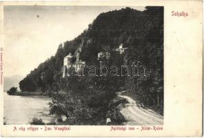 1910 Vágsziklás, Szkalka-Benedek, Skalka nad Váhom (Trencsénteplic); Vágvölgy. Apátsági romok. Gansel Lipót 43. / abbey ruins in Vah valley (EK)