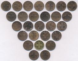 Svájc 1948-1989. 1r Br (27x) T:2
Switzerland 1948-1989. 1 Rappen Br (27x) C:XF